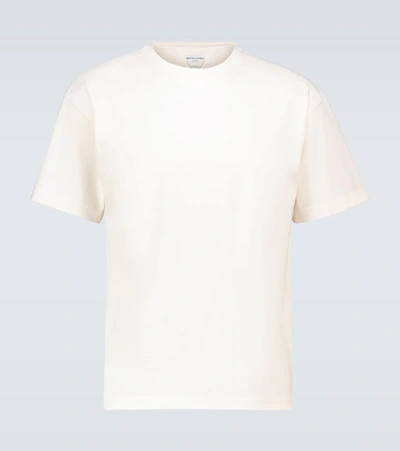 Shop Bottega Veneta Cotton Pique T-shirt In Chalk