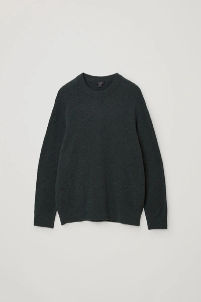 Shop Cos Boiled Wool Sweater In Green