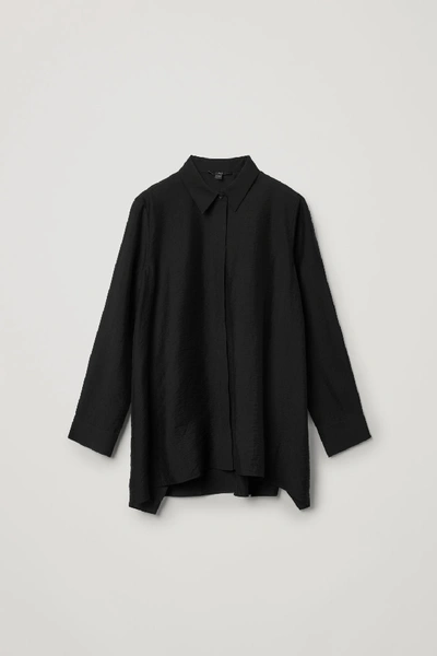 Shop Cos Crinkled Draped Shirt In Black