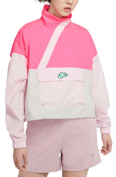 Shop Nike Sportswear Icon Clash Pullover In Hyper Pink