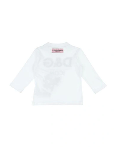 Shop Dolce & Gabbana Newborn Girl T-shirt White Size 3 Cotton, Polyester, Polyamide