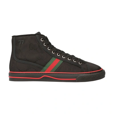 Shop Gucci Gg Tennis High-top Sneakers In Black