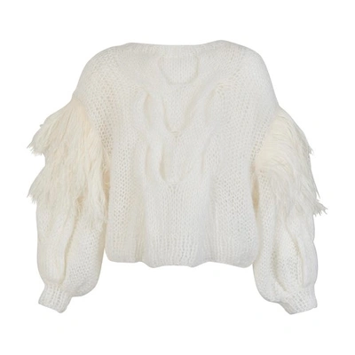 Shop Loewe Beads Sweater In Off White