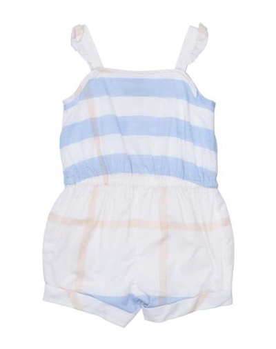 Shop Burberry Baby Overalls In White