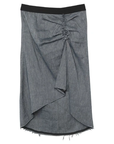 Shop 8pm Woman Denim Skirt Blue Size Xs Linen, Cotton, Elastane, Polyamide, Polyester