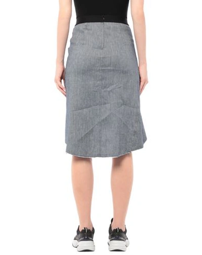 Shop 8pm Woman Denim Skirt Blue Size Xs Linen, Cotton, Elastane, Polyamide, Polyester