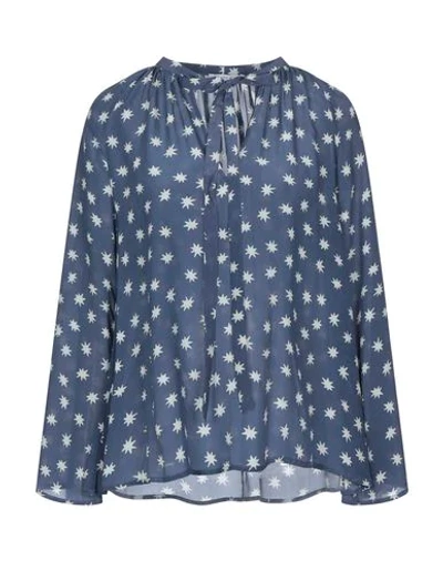 Shop Lily And Lionel Blouses In Slate Blue