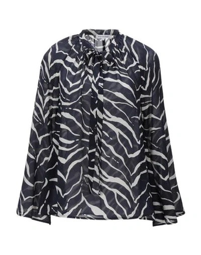 Shop Lily And Lionel Blouses In Dark Blue