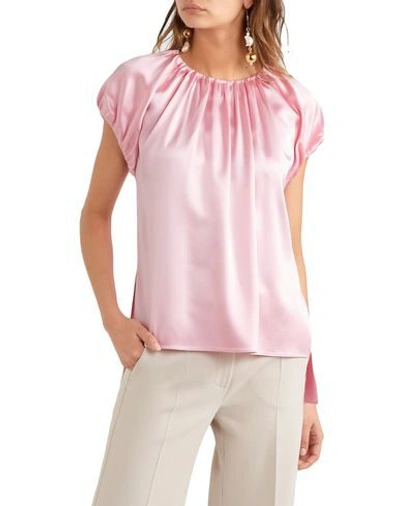 Shop Adam Lippes Woman Top Pink Size 8 Silk