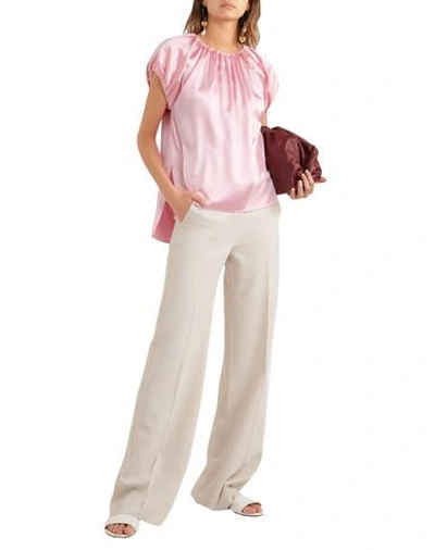 Shop Adam Lippes Woman Top Pink Size 10 Silk