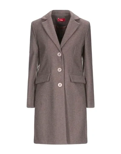 Shop Altea Woman Coat Cocoa Size 8 Polyester In Brown
