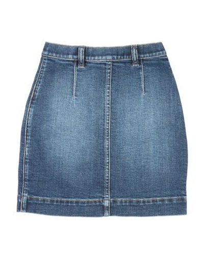 Shop Balmain Denim Skirts In Blue
