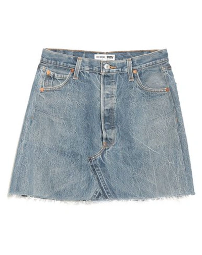Shop Re/done With Levi's Denim Skirts In Blue