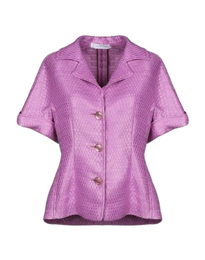 Shop Versace Suit Jackets In Lilac