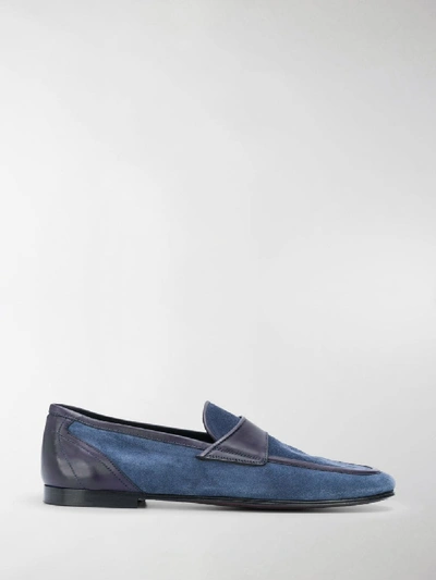 Shop Dolce & Gabbana Colour Block Loafers In Blue