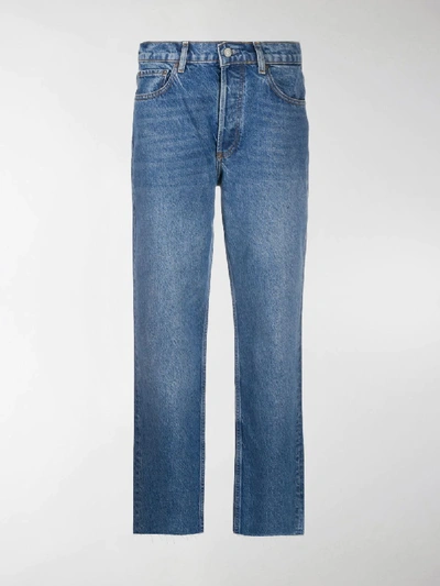 Shop Boyish Denim Straight Leg Jeans In Blue