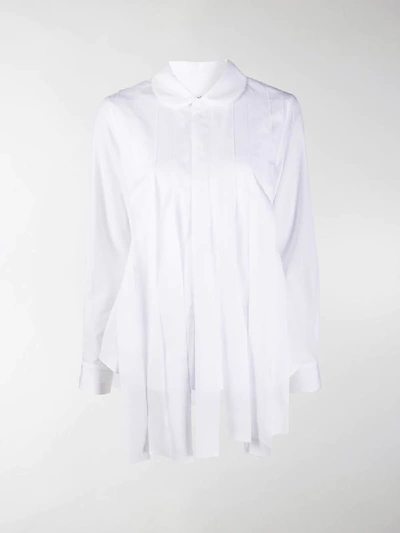 Shop Comme Des Garçons Comme Des Garçons Long-sleeved Pintuck Detail Shirt In White