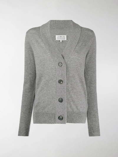 Shop Maison Margiela Button-up Wool Cardigan In Grey