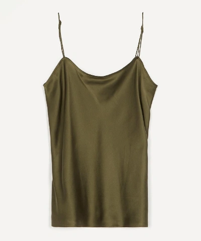 Shop Frame Simple Silk Camisole In Military