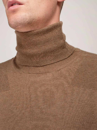 Shop Amiri Fitted Wool Turtleneck In Brown