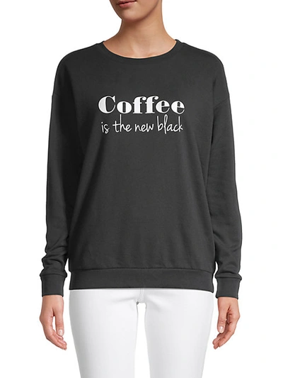 Shop South Parade Coffee Graphic Print Sweatshirt In Black