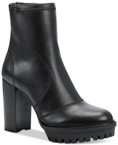 Shop Vince Camuto Women's Erettie Lug Sole Platform Booties Women's Shoes In Black