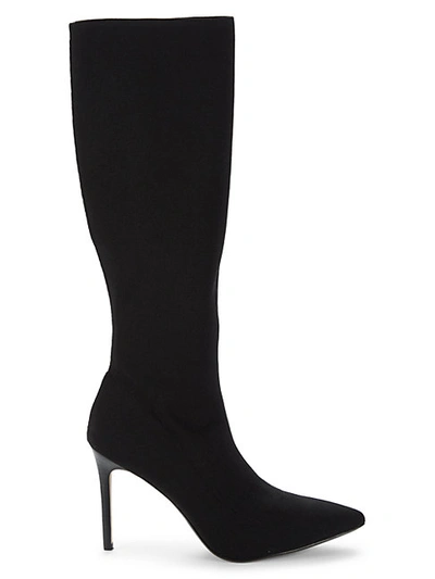 Shop Saks Fifth Avenue Women's Rita Ribbed Stiletto Knee-high Boots In Black Knit