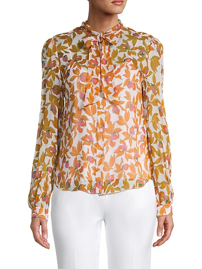 Shop Diane Von Furstenberg Tiger Lily-print Silk Shirt In Eden Multi