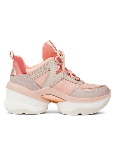 Shop Michael Michael Kors Olympia Chunky Sneakers In Pale Peach