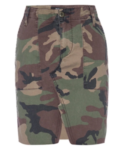 Shop Hudson Camouflage-print Denim Skirt In Stone Camo