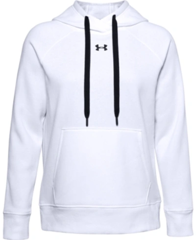Shop Under Armour Women's Rival Fleece Hb Hoodie In White