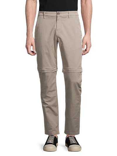 Shop Kenzo Zip-off Cotton Pants In Taupe