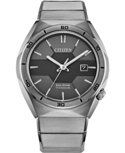 Citizen Men's Armor Eco-drive Silver-tone Titanium Bracelet Watch 41mm In Silver-tone
