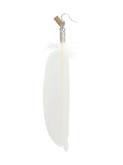 Shop Ann Demeulemeester Earring Feather In White