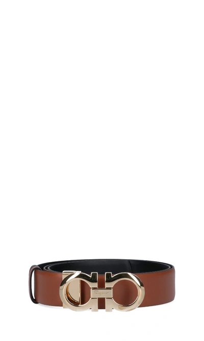 Shop Ferragamo Belt In Brown