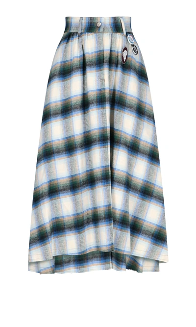 Golden Goose Checkered High-waist Cotton Skirt In Multicolor