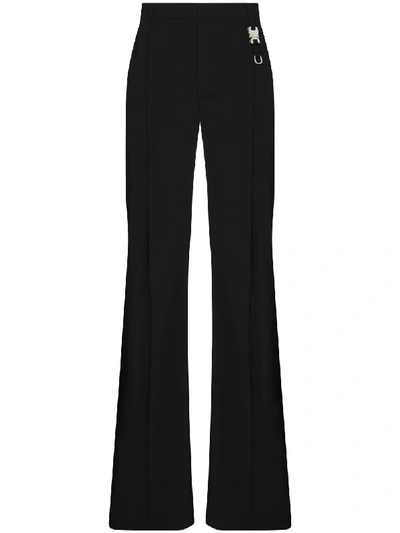 Shop Alyx Buckle Detailed Flared Trousers In Black