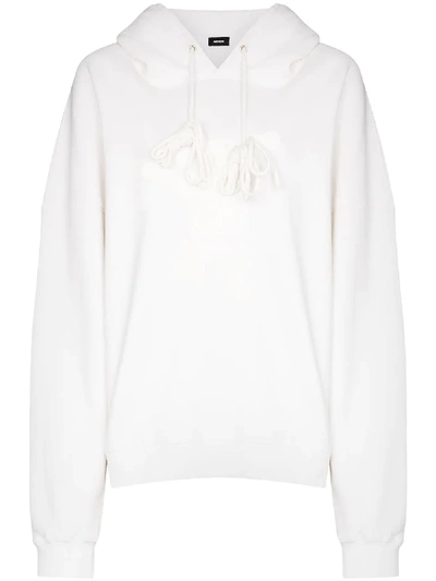Shop We11 Done Teddy Cotton Hoodie In White