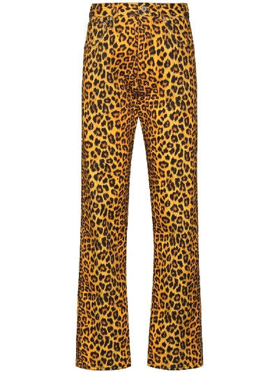 Shop Kwaidan Editions Leopard Print Jeans In Orange