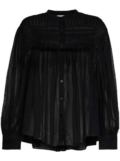 Shop Isabel Marant Étoile Plalia Cotton-organza Blouse In Black