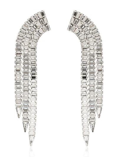 Shop Gucci Silver-tone Crystal-embellished Earrings