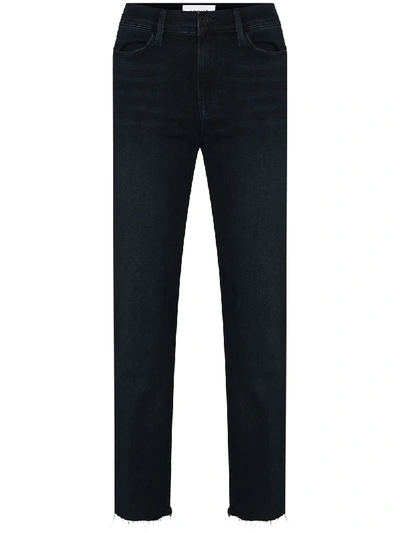 Frame High Waist Straight Leg Jeans In Blue