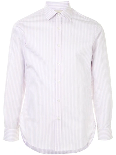 Shop Kent & Curwen Striped Long-sleeve Shirt In Purple