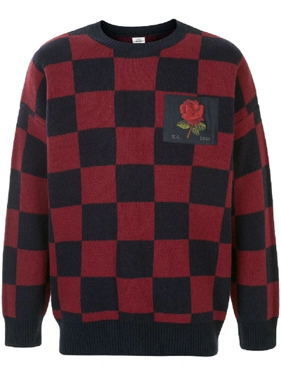 Shop Kent & Curwen Checked Wool Jumper In Red