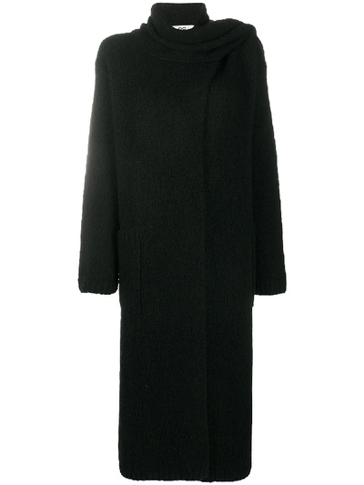 Shop Sminfinity Long-line Knitted Cardi-coat In Black