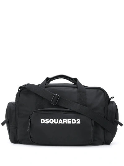 Shop Dsquared2 Logo Printed Holdall Bag In Black