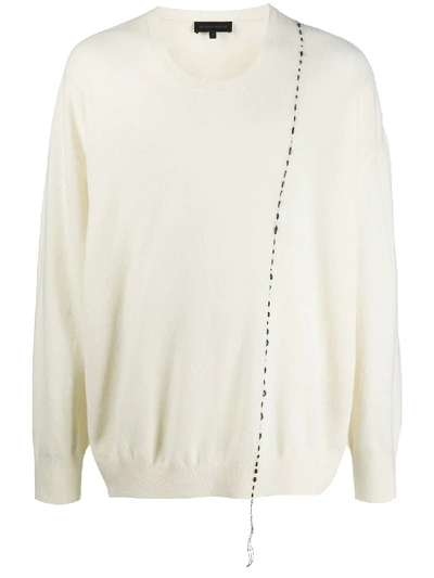 Shop Ann Demeulemeester Ribbed Roll Neck Jumper In Neutrals