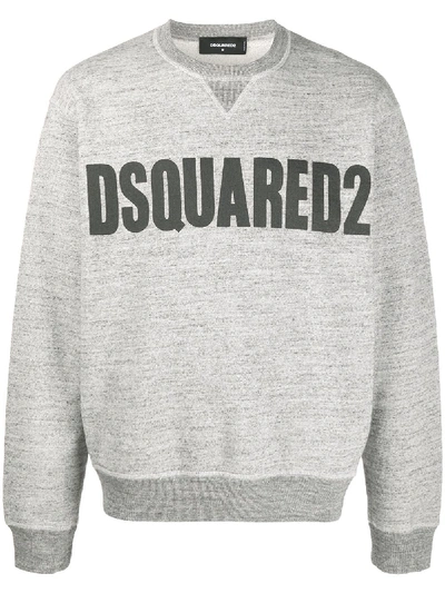 Shop Dsquared2 Logo Print Sweatshirt In Grey