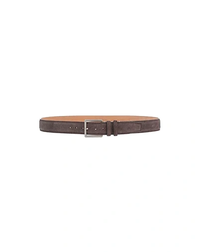 Shop Andrea Zori Leather Belt In Dark Brown