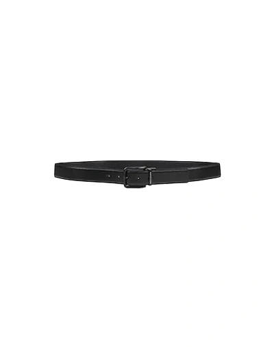 Shop Armani Exchange Leather Belt In Black